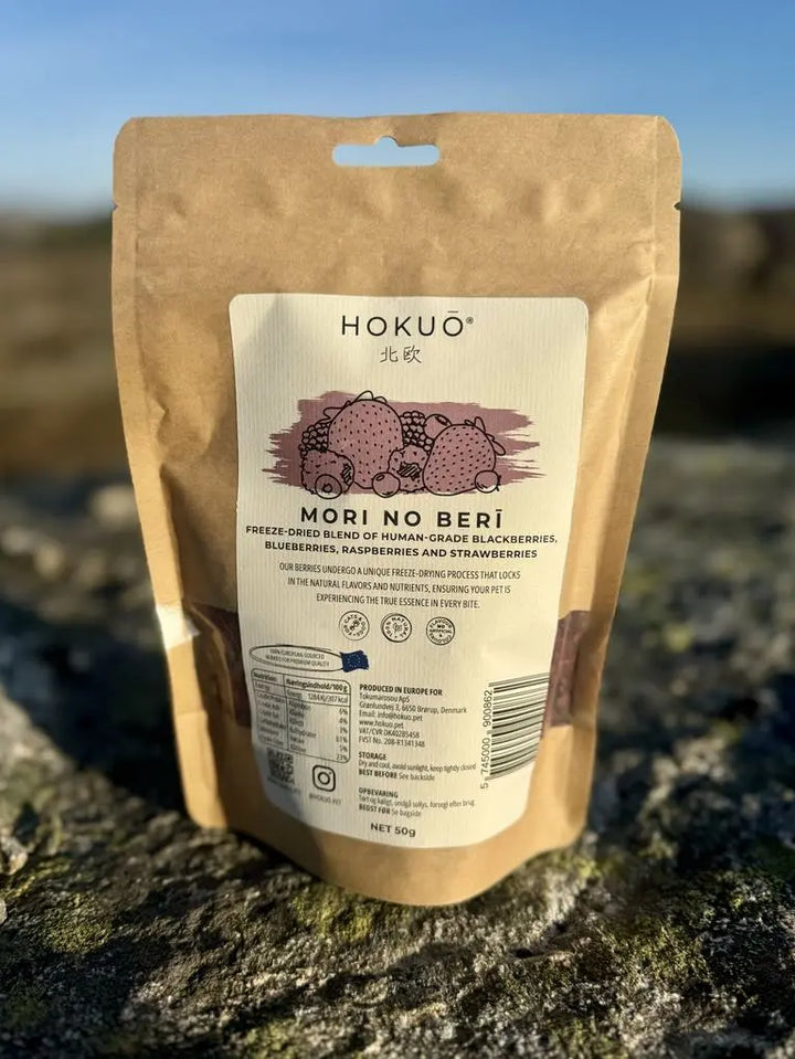Hokuō® Mori no Berī – frysetørkede bær - 50g 🍓🌿  |  Pawesomeday.no