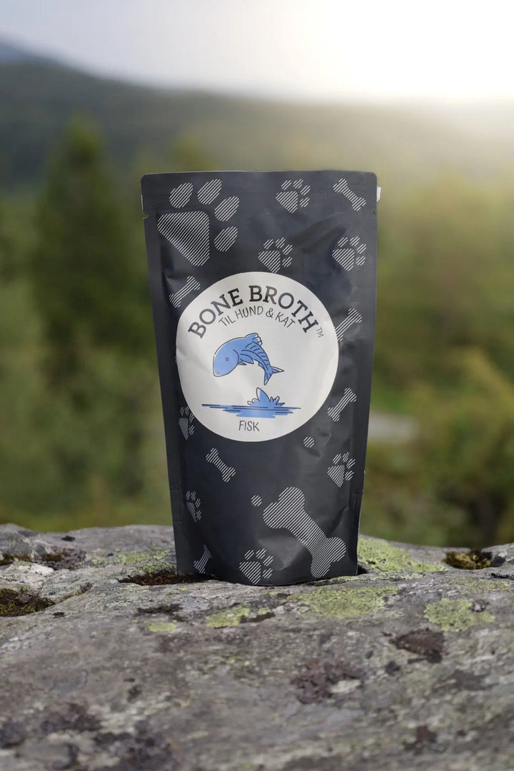 Hokuō™ - Bone broth - Smak av fisk - 230ml og 100ml  |  Pawesomeday.no