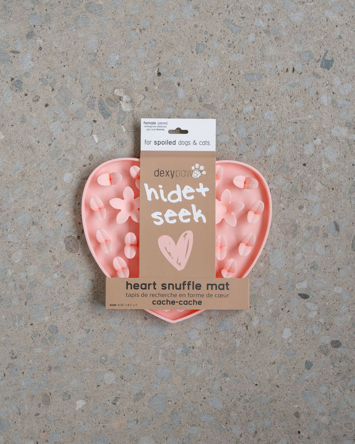 Heart Silicone Snuffle Mat in Blush Pink  |  Pawesomeday