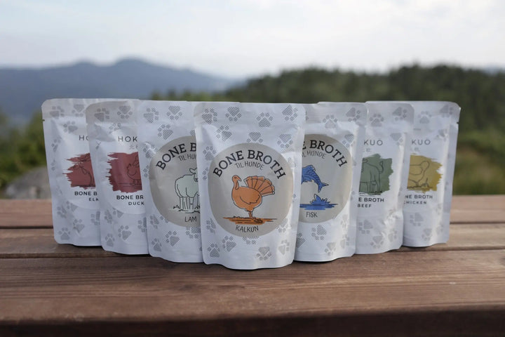 Hokuō™ - Bone broth - Smak av fisk - 230ml og 100ml  |  Pawesomeday.no