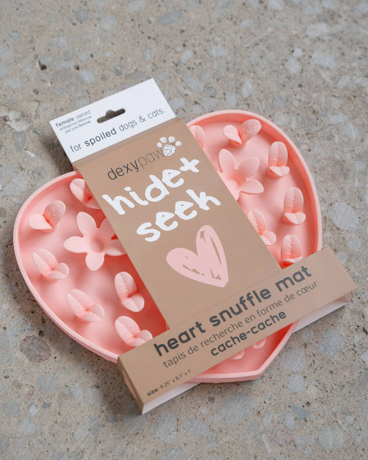 Heart Silicone Snuffle Mat in Blush Pink  |  Pawesomeday