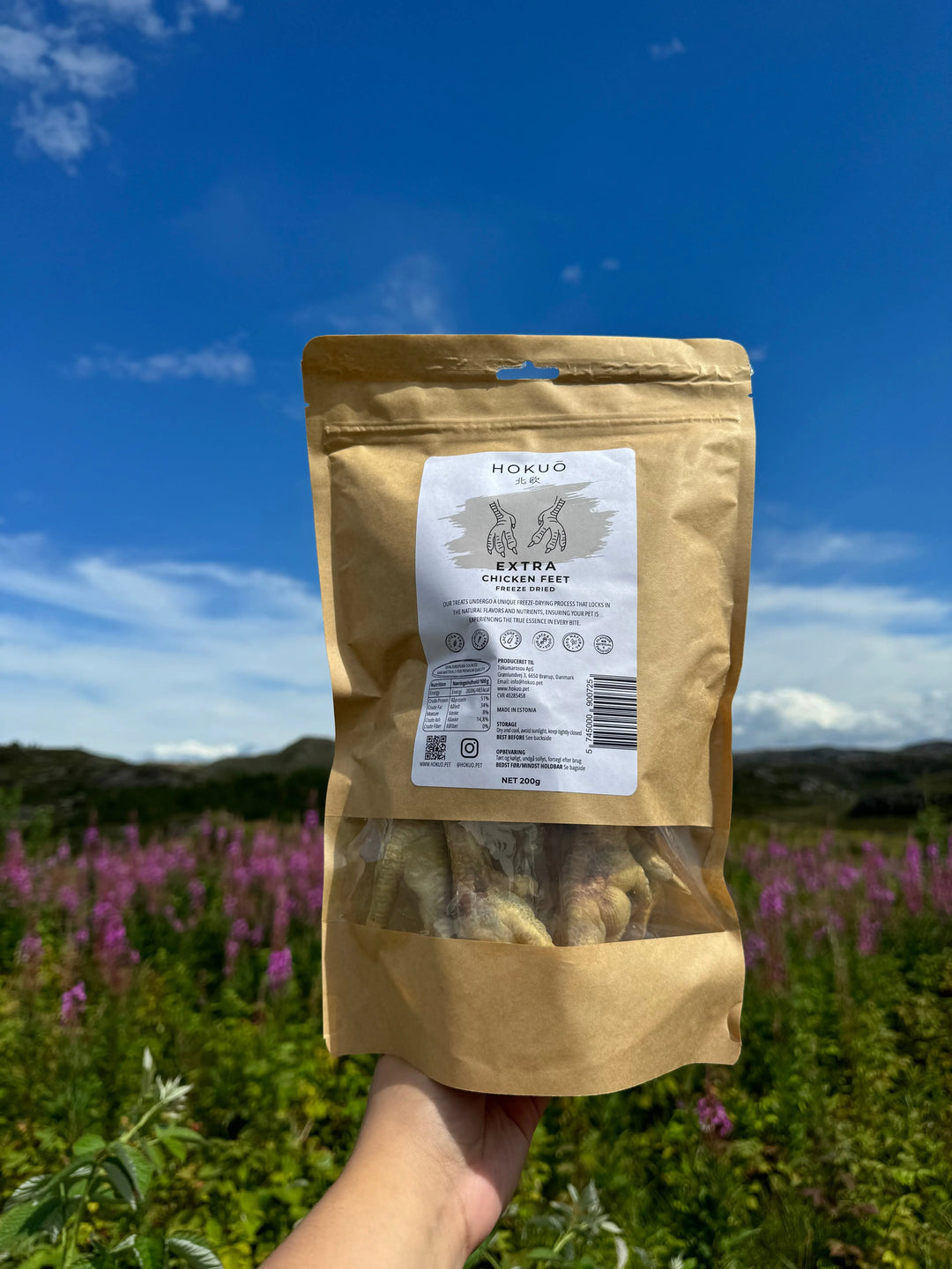 Ekstra frysetørkede kyllingføtter - 200g - Hokuō™  |  Pawesomeday.no