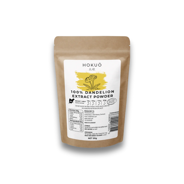 Hokuō™ - Løvetann ekstrakt pulver - 50g | Løvetann ekstrakt til hund  |  Pawesomeday.no