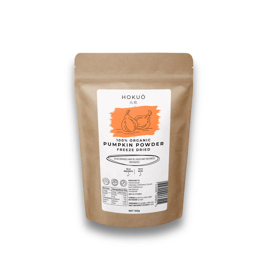 Hokuō™ - Topper - Organisk gresskar pulver - 150g  |  Pawesomeday