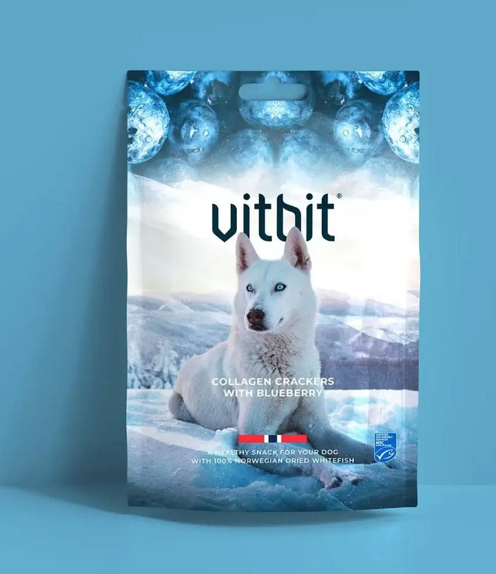 VitBit Collagen Crackers m/Blåbær 70g  |  Pawesomeday