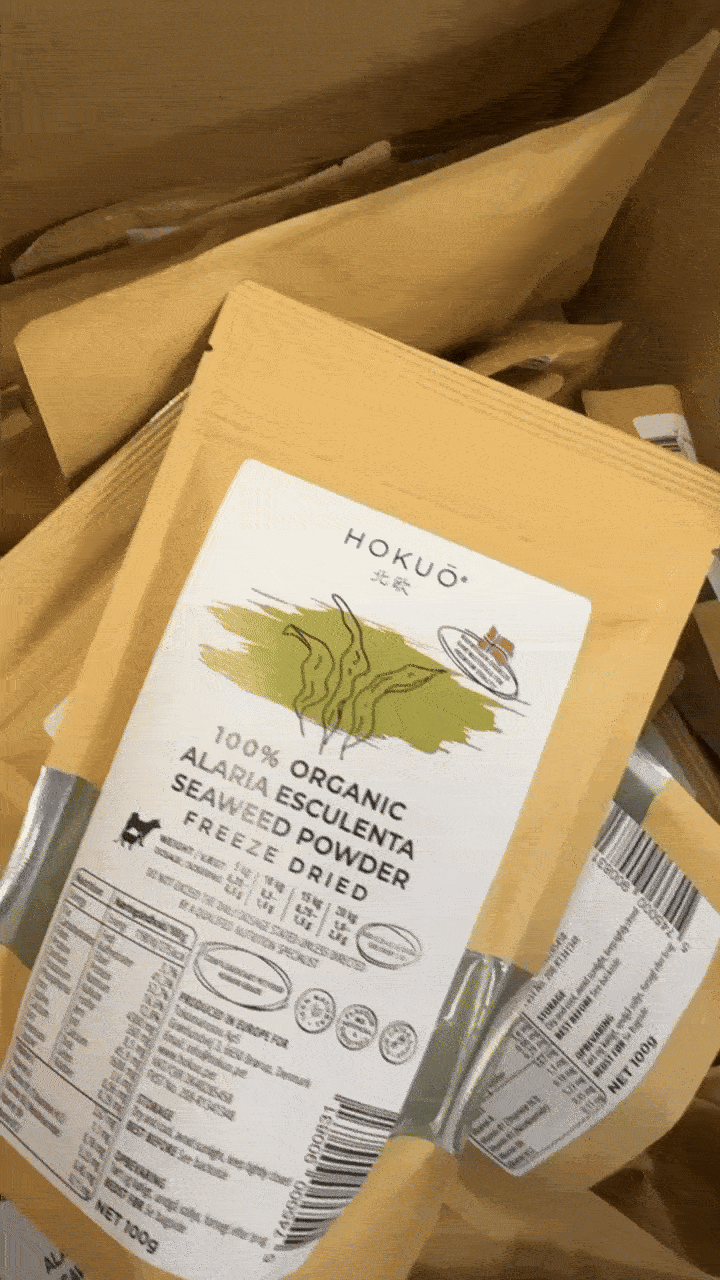 Hokuō® organisk norsk frysetørket sjøgress - 100g – Alaria Esculenta  |  Pawesomeday.no