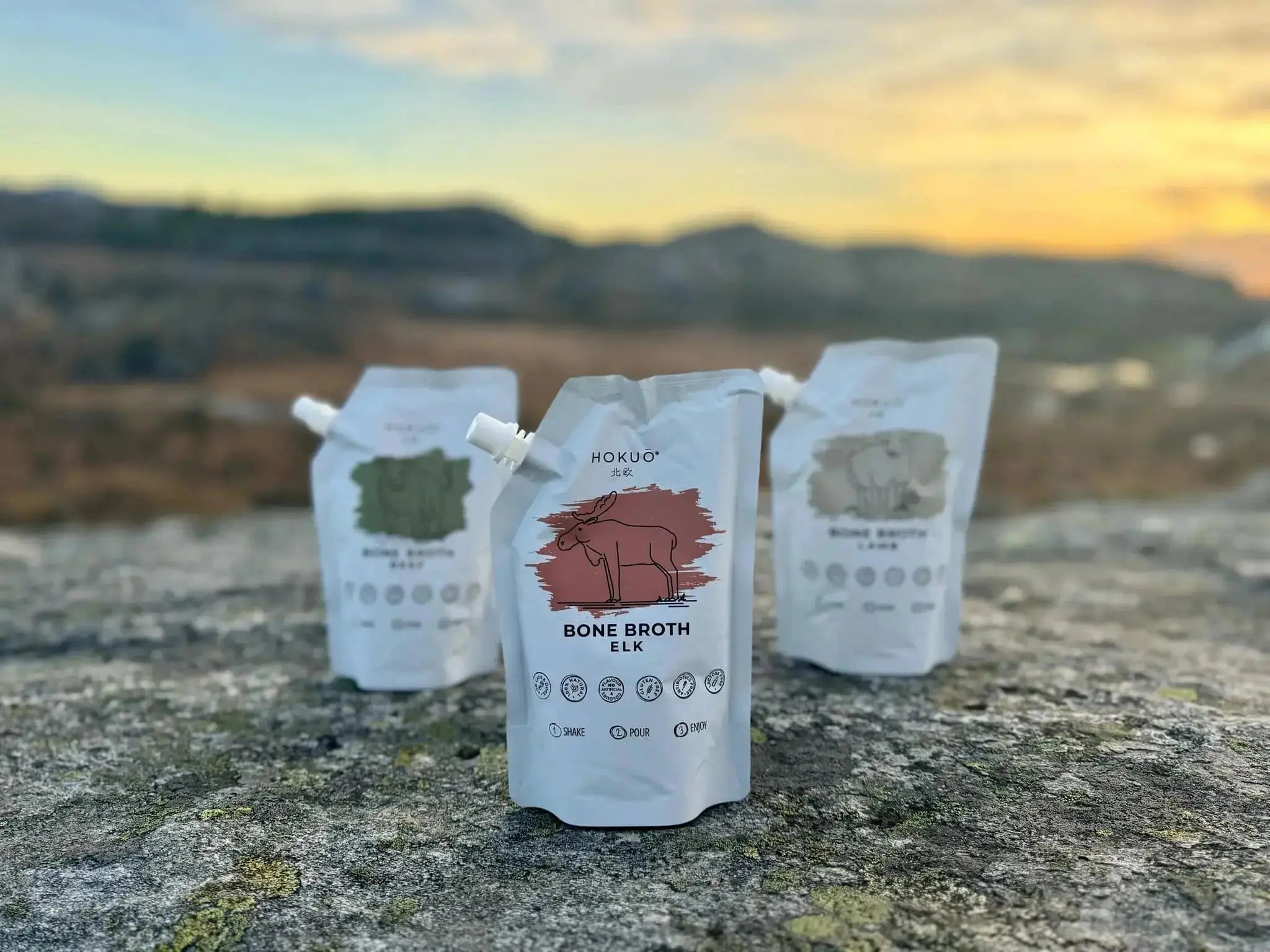 Hokuō® beinkraft til hund - Smak av Elg, storfe og lam - 400ml | Pawesomeday.no
