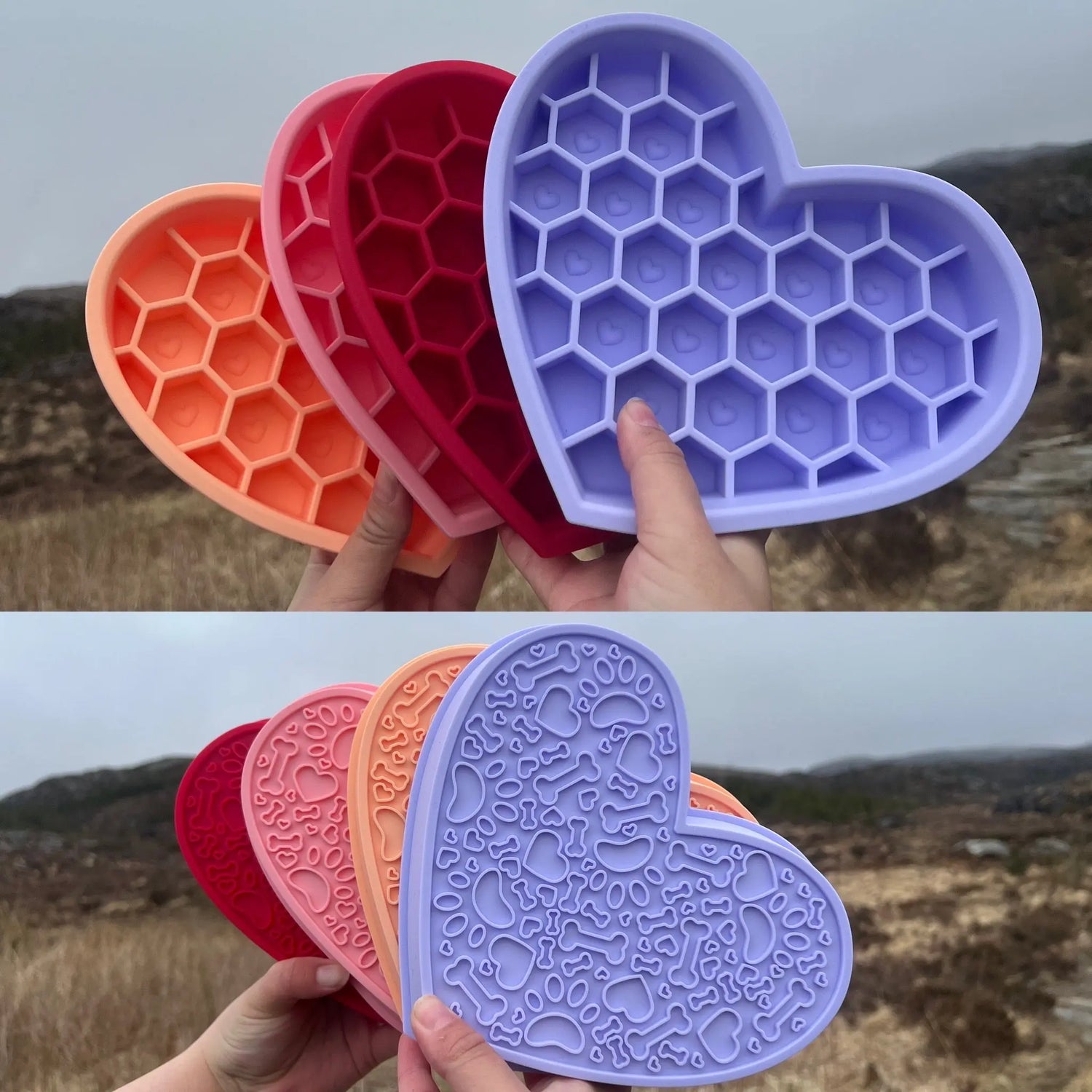 Hjerte slowfeeder + lickmat  |  Pawesomeday.no