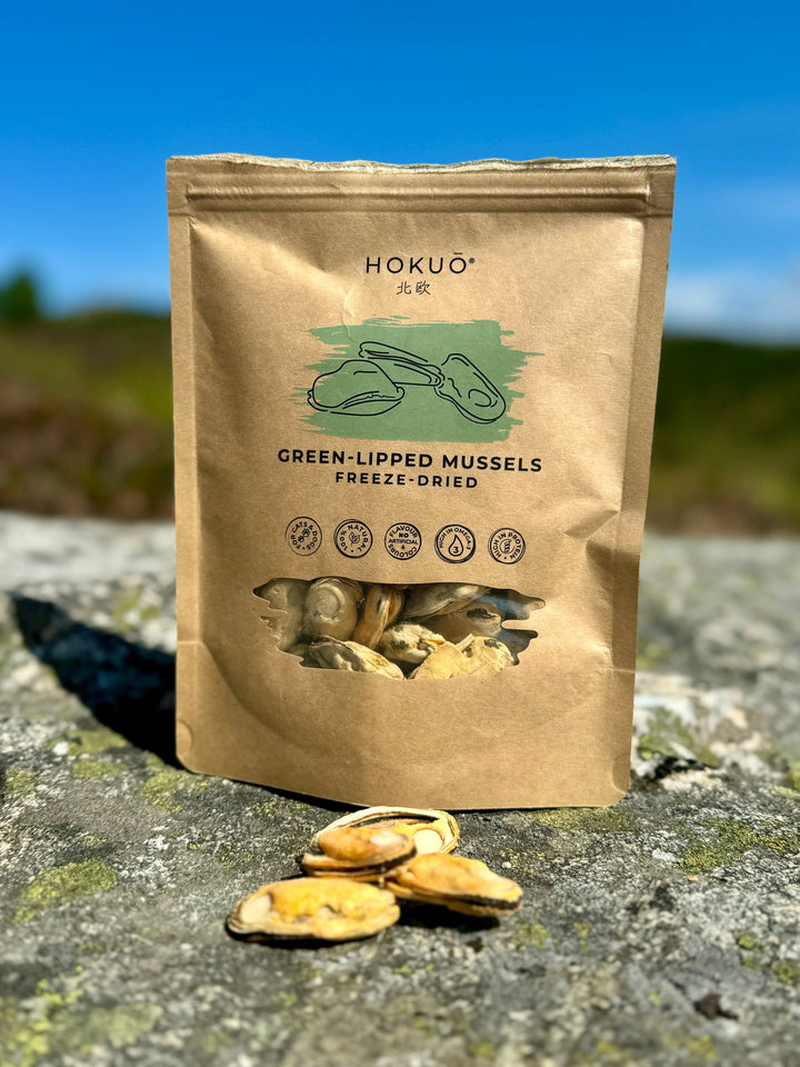 Hokuō® frysetørket hele New Zealand grønnleppe muslinger - 50g  |  Pawesomeday.no