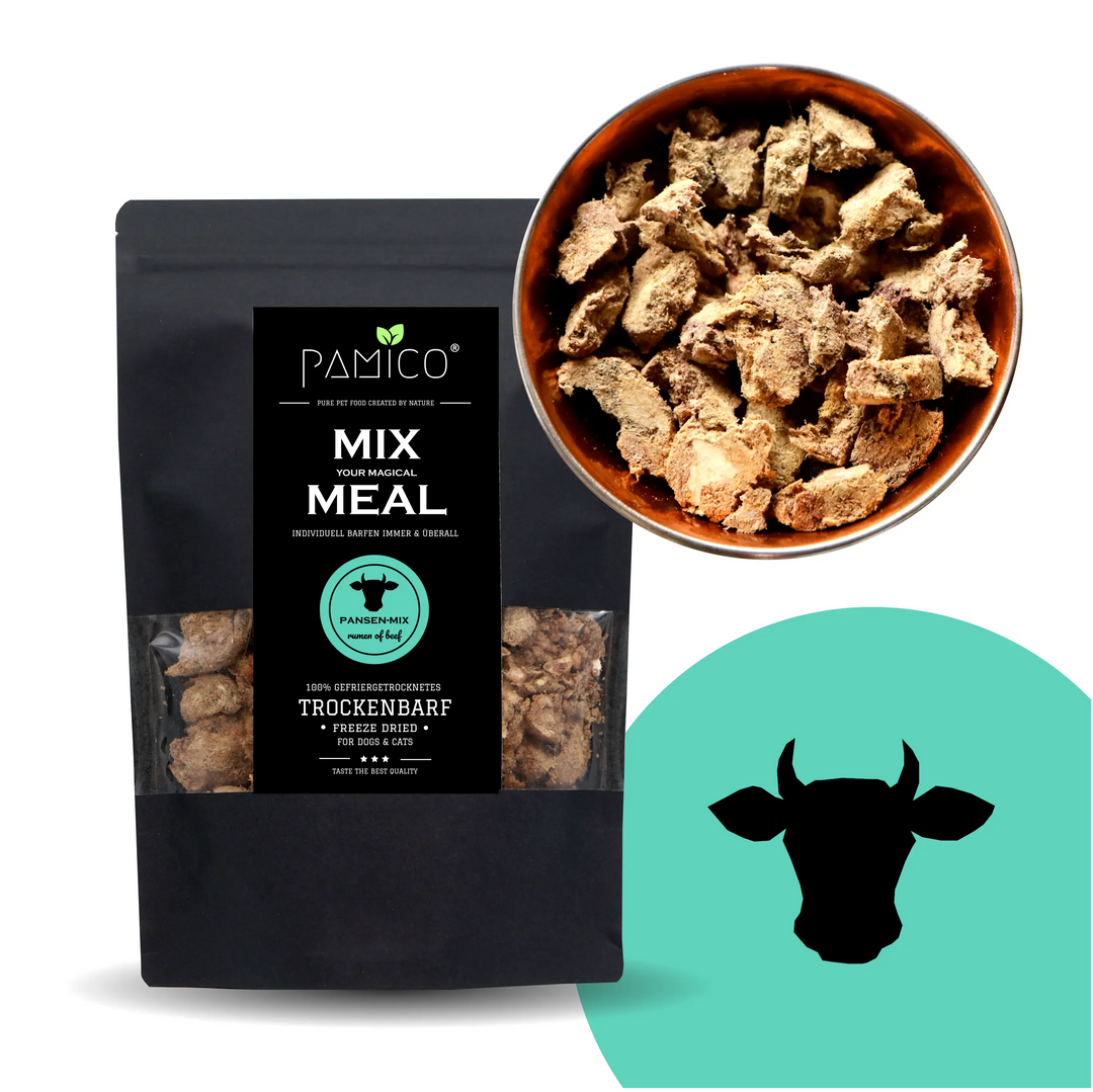 Frysetørket storfevom-mix | BARF-komponent til hund og katt | Pamico  |  Pawesomeday.no