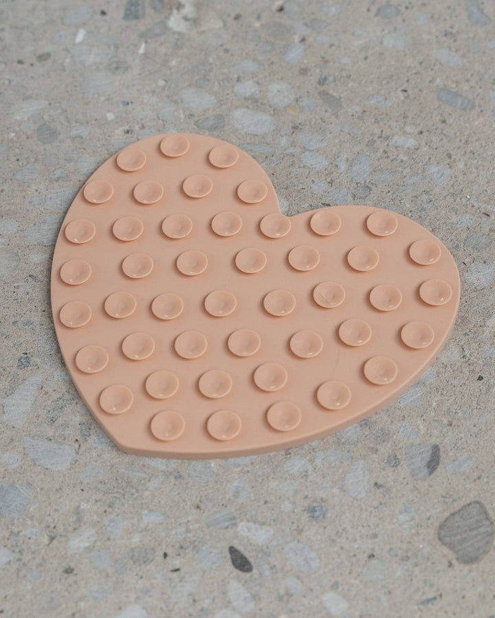 Heart Shaped Enrichment Lick Mat in Blush Pink  |  Pawesomeday