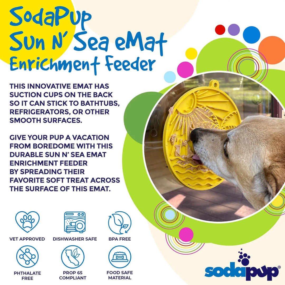Sun n' Sea eMat Enrichment Lick Mat With Suction Cups  |  Pawesomeday.no