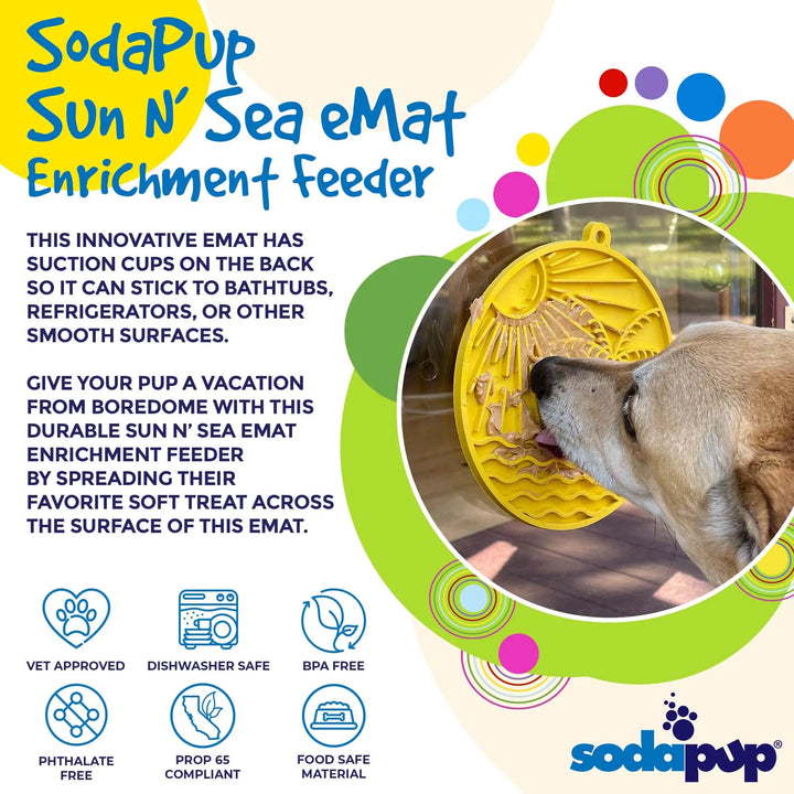 Sun n' Sea eMat Enrichment Lick Mat With Suction Cups  |  Pawesomeday.no