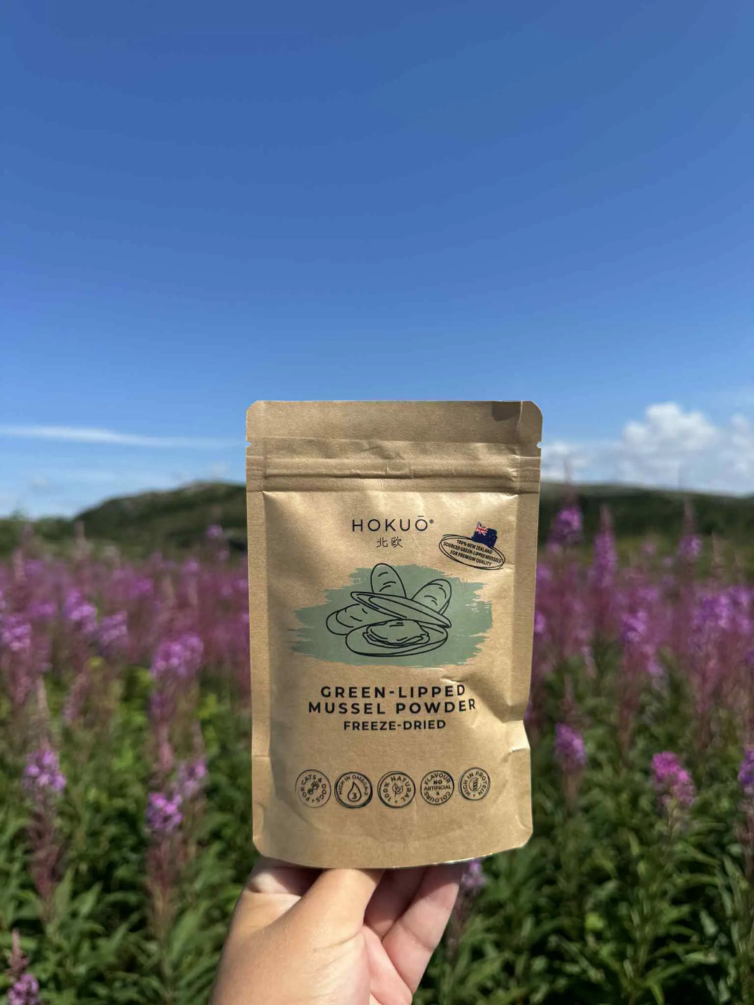 Hokuō® frysetørket New Zealand grønnleppe pulver - 50g  |  Pawesomeday.no