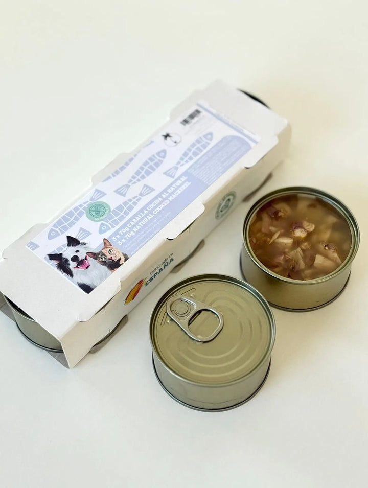 Kokt makrell på boks – Naturlig topping til hund og katt (3 x 70 g) | Pawesomeday.no  |  Pawesomeday.no