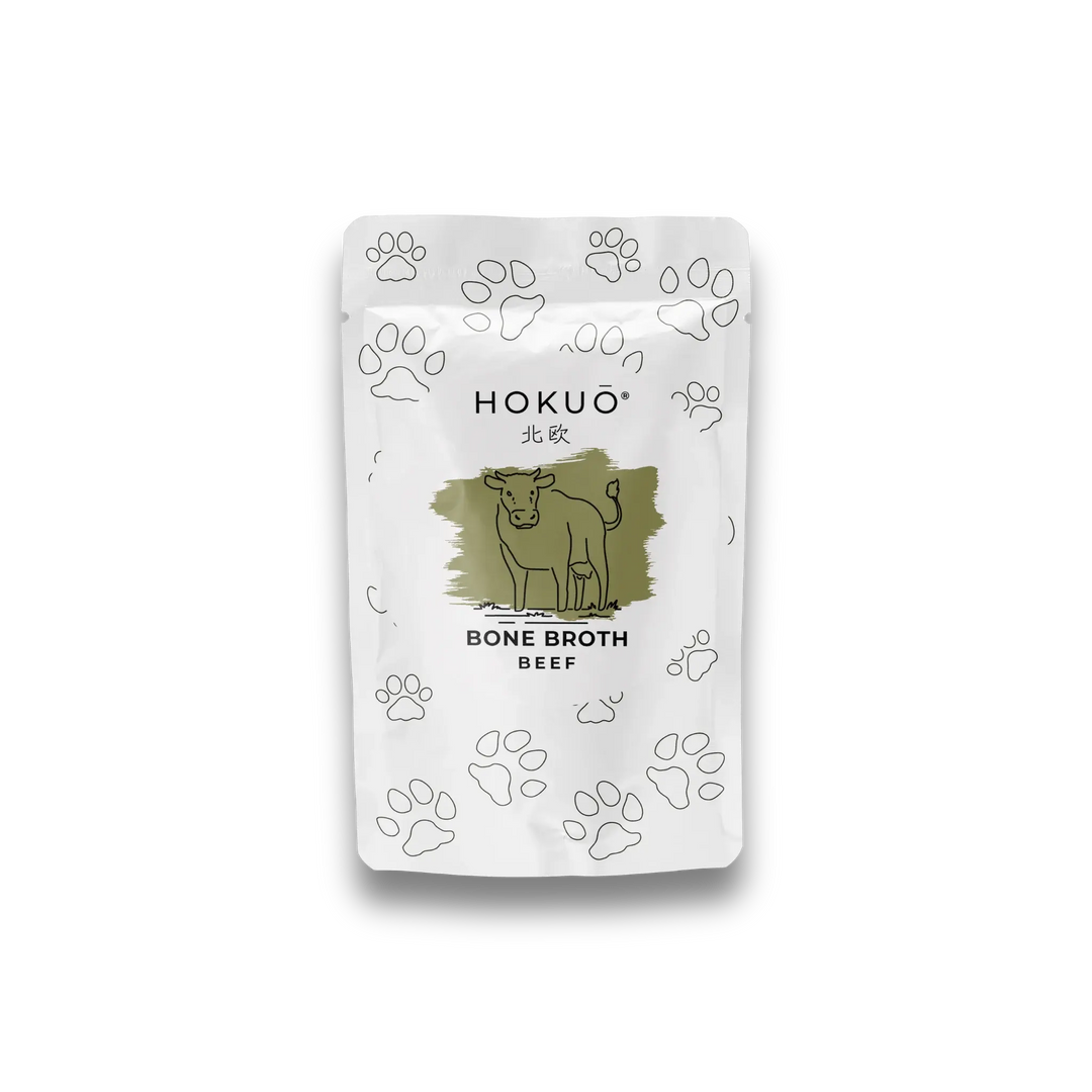Hokuō® - Bone broth - Smak av storfe - 230ml og 100ml  |  Pawesomeday.no