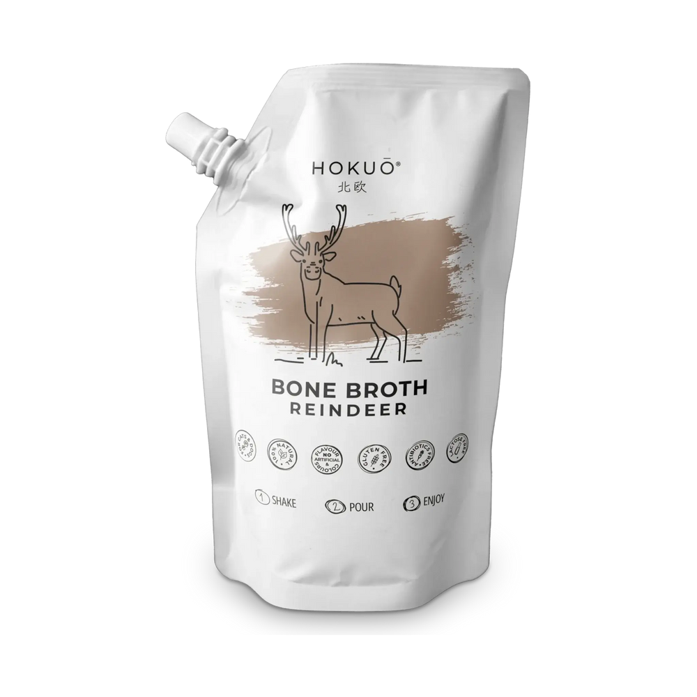 Hokuō® beinkraft til hund - Norsk reinsdyr - 400ml & 100ml  |  Pawesomeday.no