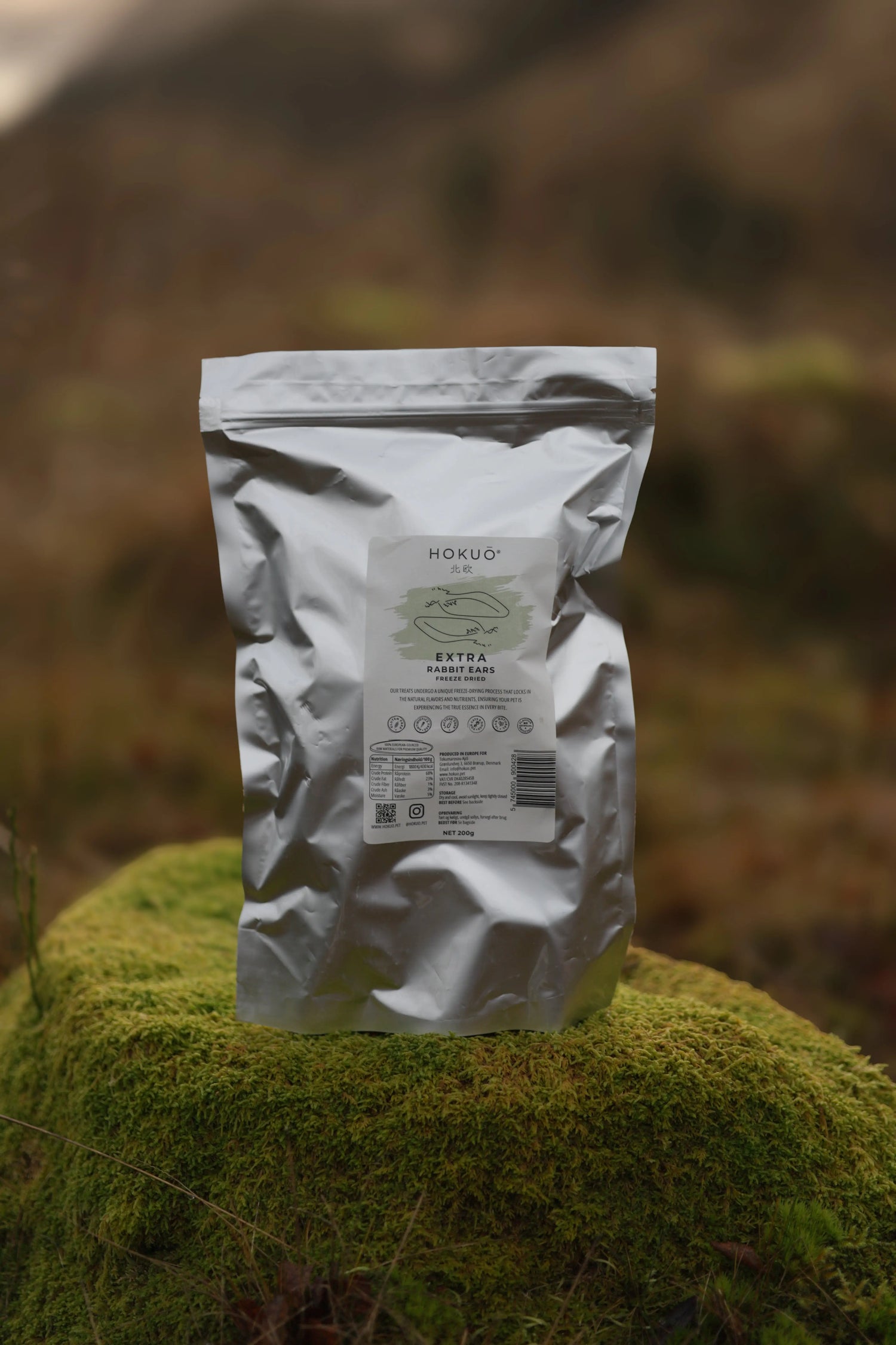 Ekstra frysetørkede kaninører - 200g - Hokuō®  |  Pawesomeday.no