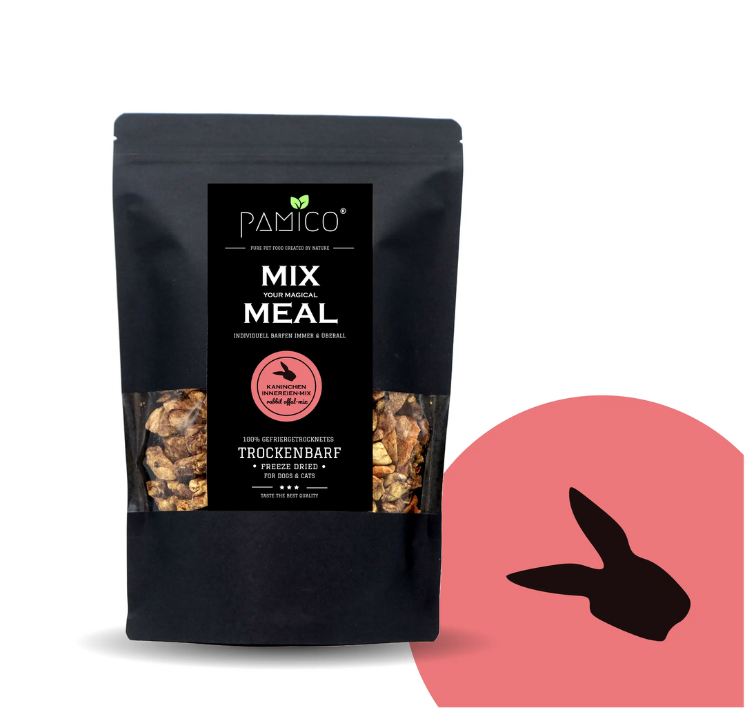 Frysetørket kanineinnmat-mix til hund | Pamico  |  Pawesomeday.no