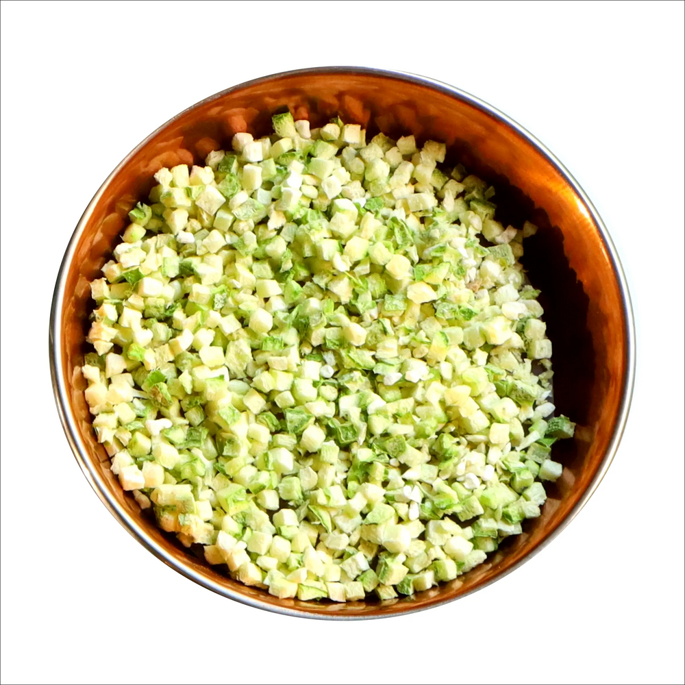 Frysetørket zucchini og banan | Grønnsakskomponent til hund og katt | Pamico  |  Pawesomeday.no