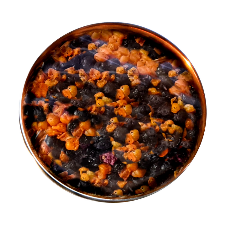 Frysetørket gulrot og blåbær | Grønnsakskomponent til hund og katt | Pamico  |  Pawesomeday.no