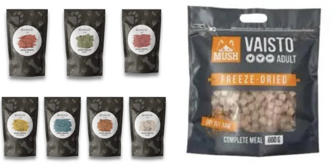 Sommerpakke | MUSH + valgfri 230ml beinkraft | 20% rabatt  |  Pawesomeday.no