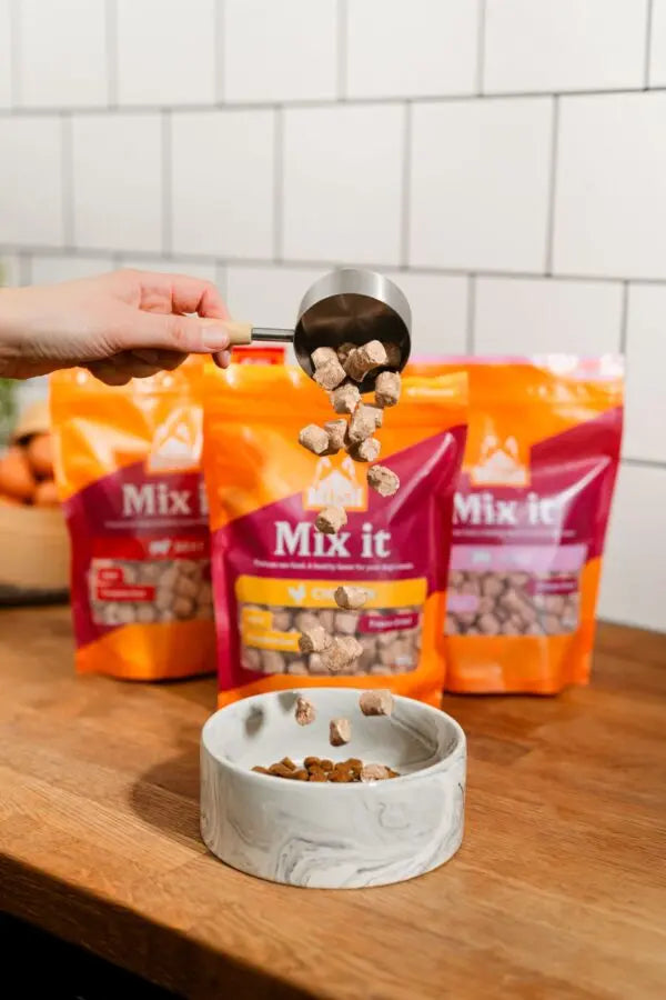 MUSH Mix it Freeze-Dried Smakspakke | Kylling, Storfe og Svin | 3 x 200g  |  Pawesomeday.no