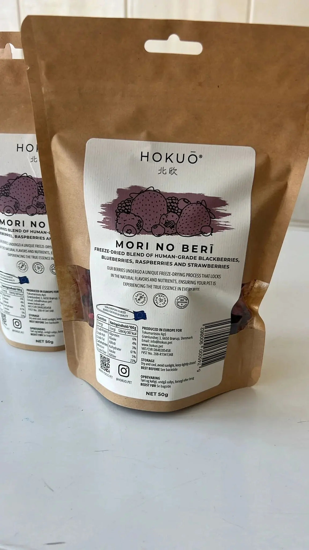 Hokuō® Mori no Berī – frysetørkede bær - 50g 🍓🌿  |  Pawesomeday.no