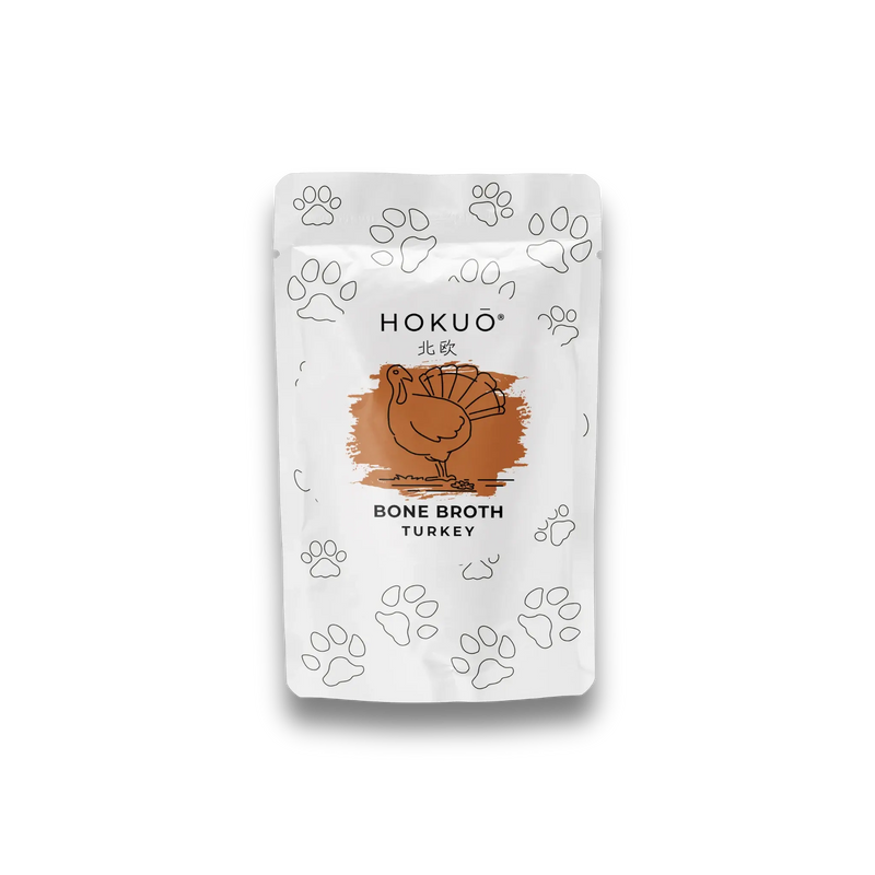 Hokuō bone broth med smak av kalkun i hvit pose