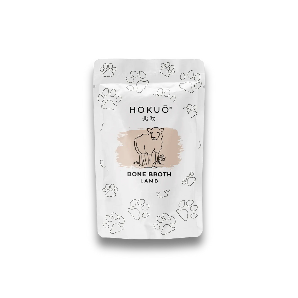 Hokuō® - Bone broth - Smak av lam - 230ml og 100ml  |  Pawesomeday.no