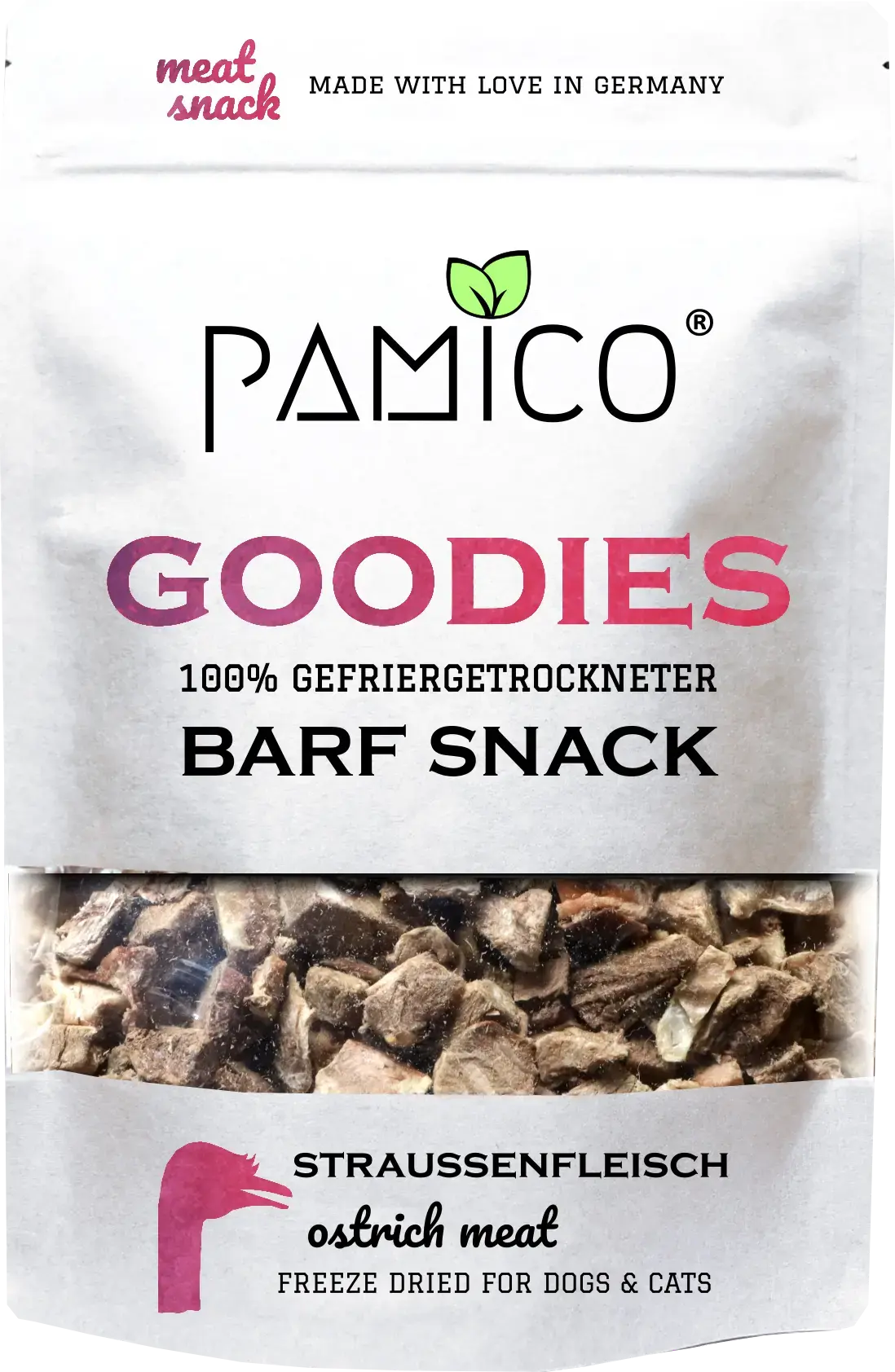 Frysetørket strutsekjøtt I 50g  |  Pawesomeday.no