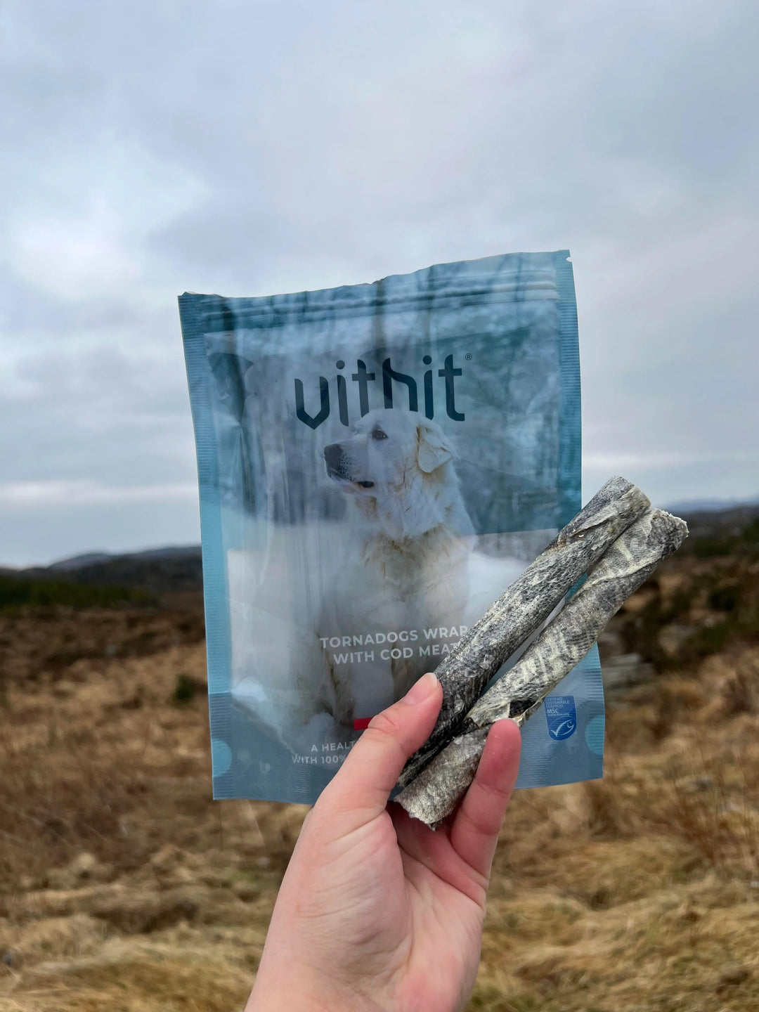 Vitbit Tornadogs Wrap m/Torsk 100g  |  Pawesomeday